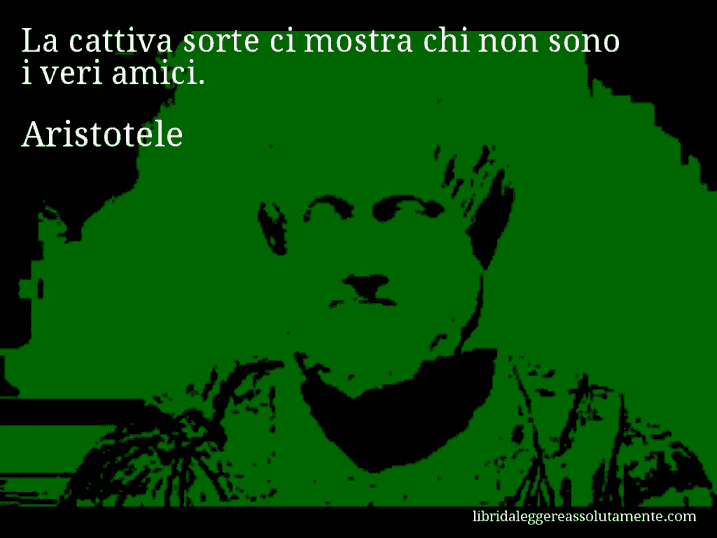 Aforisma di Aristotele : La cattiva sorte ci mostra chi non sono i veri amici.