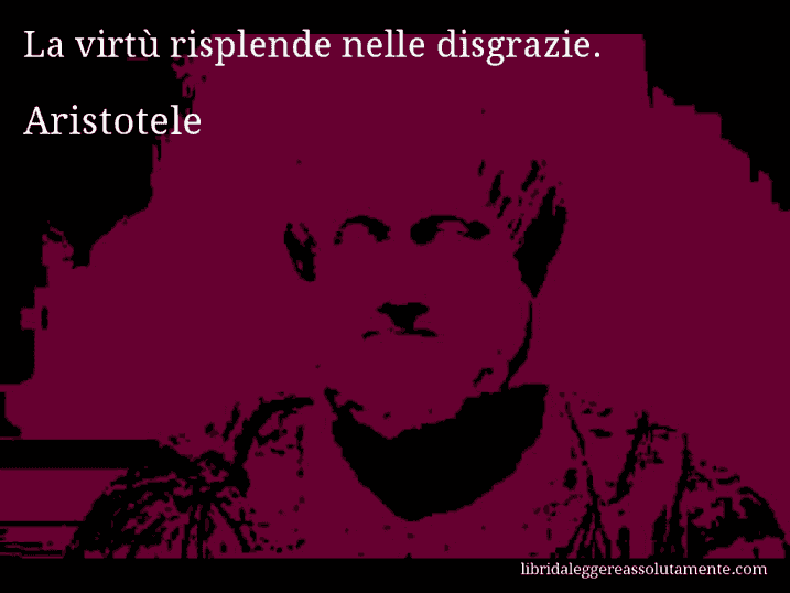 Aforisma di Aristotele : La virtù risplende nelle disgrazie.