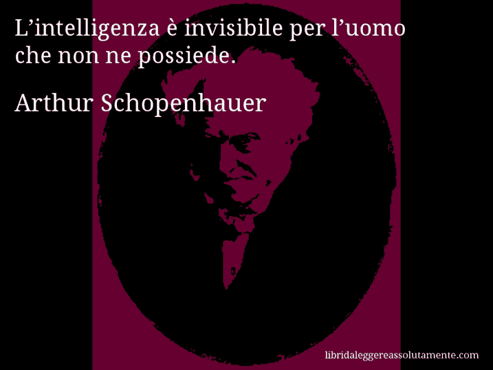 Aforisma di Arthur Schopenhauer : L’intelligenza è invisibile per l’uomo che non ne possiede.