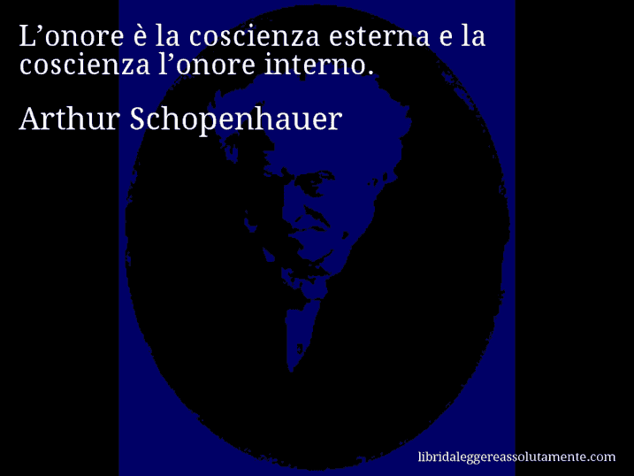 Aforisma di Arthur Schopenhauer : L’onore è la coscienza esterna e la coscienza l’onore interno.