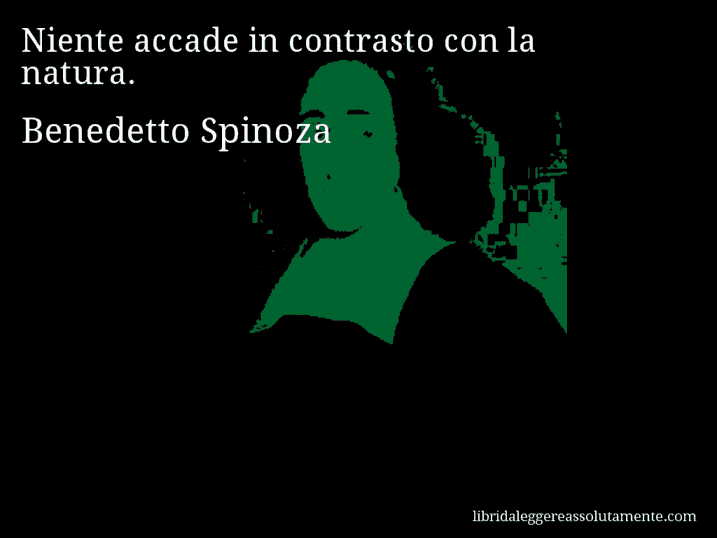 Aforisma di Benedetto Spinoza : Niente accade in contrasto con la natura.