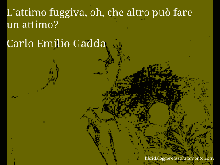 Aforisma di Carlo Emilio Gadda : L’attimo fuggiva, oh, che altro può fare un attimo?