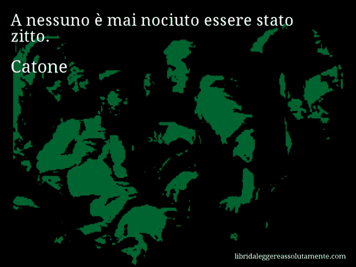 Aforisma di Catone : A nessuno è mai nociuto essere stato zitto.