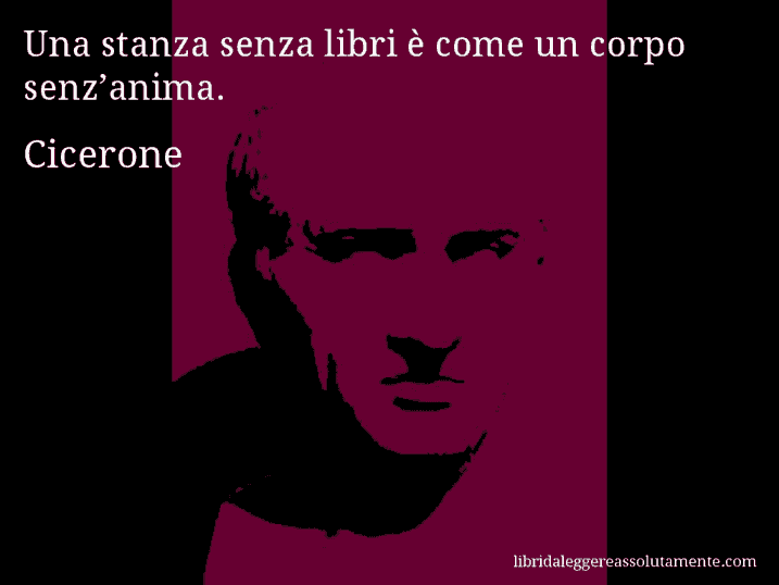 Aforisma di Cicerone : Una stanza senza libri è come un corpo senz’anima.