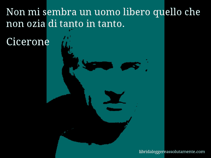 Aforisma di Cicerone : Non mi sembra un uomo libero quello che non ozia di tanto in tanto.