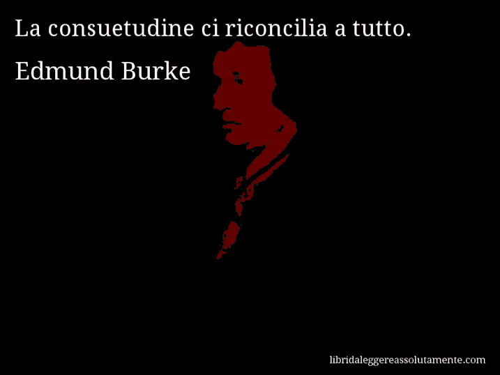 Aforisma di Edmund Burke : La consuetudine ci riconcilia a tutto.