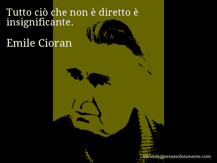 Aforisma di Emile Cioran : Tutto ciò che non è diretto è insignificante.