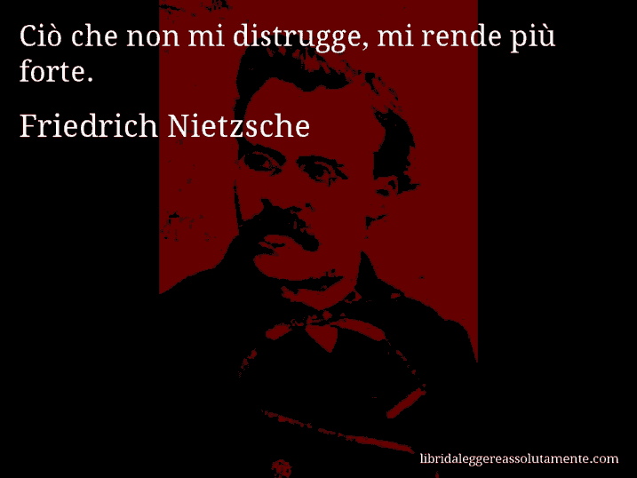 Aforisma di Friedrich Nietzsche : Ciò che non mi distrugge, mi rende più forte.