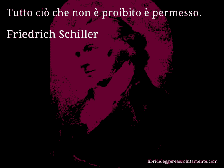 Aforisma di Friedrich Schiller : Tutto ciò che non è proibito è permesso.