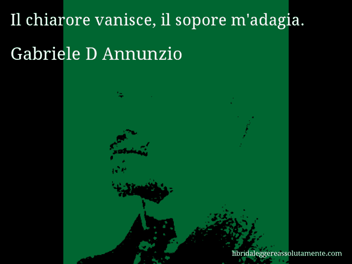 Aforisma di Gabriele D Annunzio : Il chiarore vanisce, il sopore m'adagia.