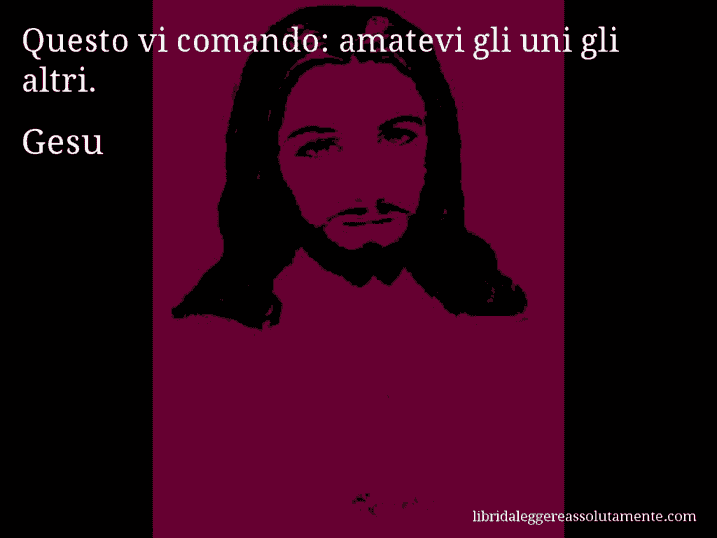 Aforisma di Gesu : Questo vi comando: amatevi gli uni gli altri.