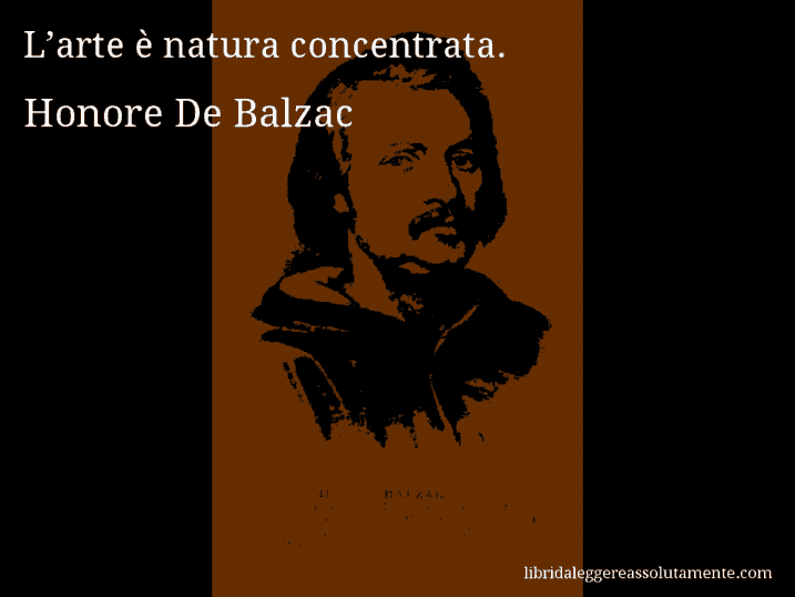 Aforisma di Honore De Balzac : L’arte è natura concentrata.