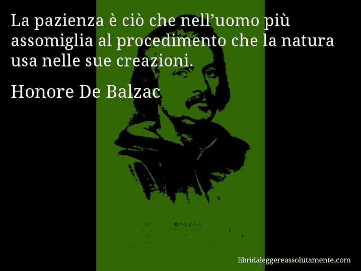 Aforisma di Honore De Balzac : La pazienza è ciò che nell’uomo più assomiglia al procedimento che la natura usa nelle sue creazioni.