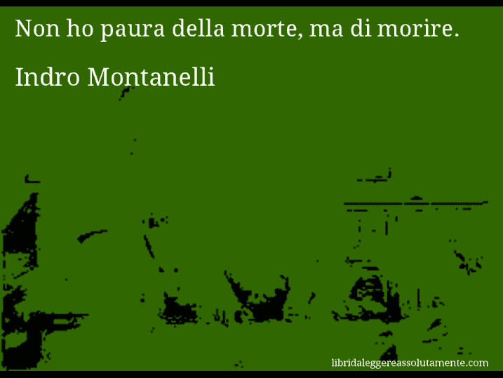 Aforisma di Indro Montanelli : Non ho paura della morte, ma di morire.