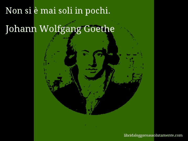 Aforisma di Johann Wolfgang Goethe : Non si è mai soli in pochi.