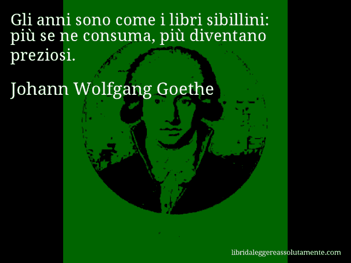 Aforisma di Johann Wolfgang Goethe : Gli anni sono come i libri sibillini: più se ne consuma, più diventano preziosi.