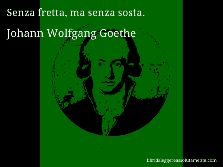Aforisma di Johann Wolfgang Goethe : Senza fretta, ma senza sosta.