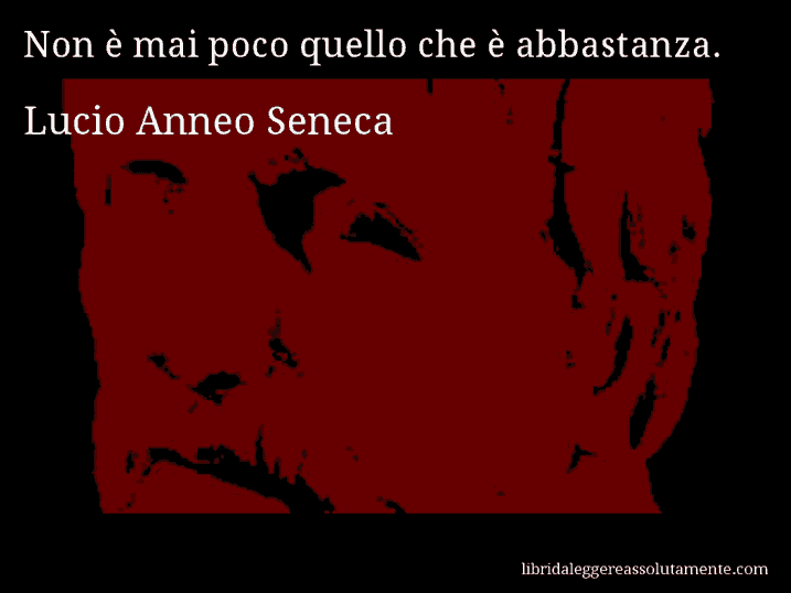 Aforisma di Lucio Anneo Seneca : Non è mai poco quello che è abbastanza.
