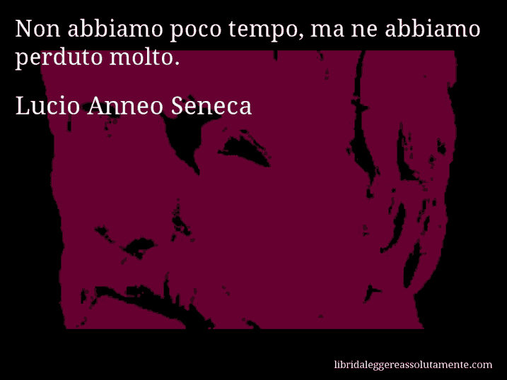 Aforisma di Lucio Anneo Seneca : Non abbiamo poco tempo, ma ne abbiamo perduto molto.