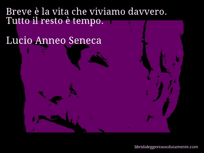 Aforisma di Lucio Anneo Seneca : Breve è la vita che viviamo davvero. Tutto il resto è tempo.