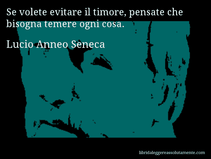 Aforisma di Lucio Anneo Seneca : Se volete evitare il timore, pensate che bisogna temere ogni cosa.