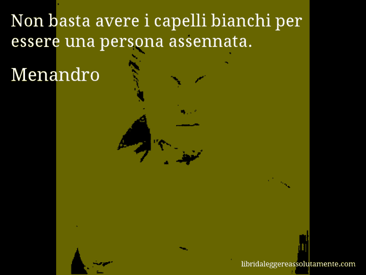 Aforisma di Menandro : Non basta avere i capelli bianchi per essere una persona assennata.