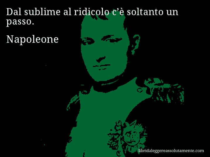 Aforisma di Napoleone : Dal sublime al ridicolo c’è soltanto un passo.