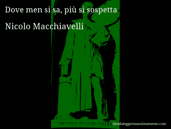 Aforisma di Nicolo Macchiavelli : Dove men si sa, più si sospetta