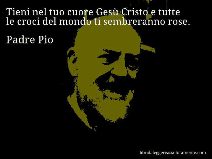 Aforisma di Padre Pio : Tieni nel tuo cuore Gesù Cristo e tutte le croci del mondo ti sembreranno rose.