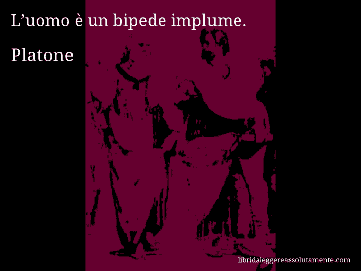 Aforisma di Platone : L’uomo è un bipede implume.