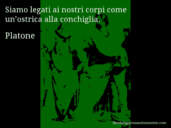 Aforisma di Platone : Siamo legati ai nostri corpi come un’ostrica alla conchiglia.