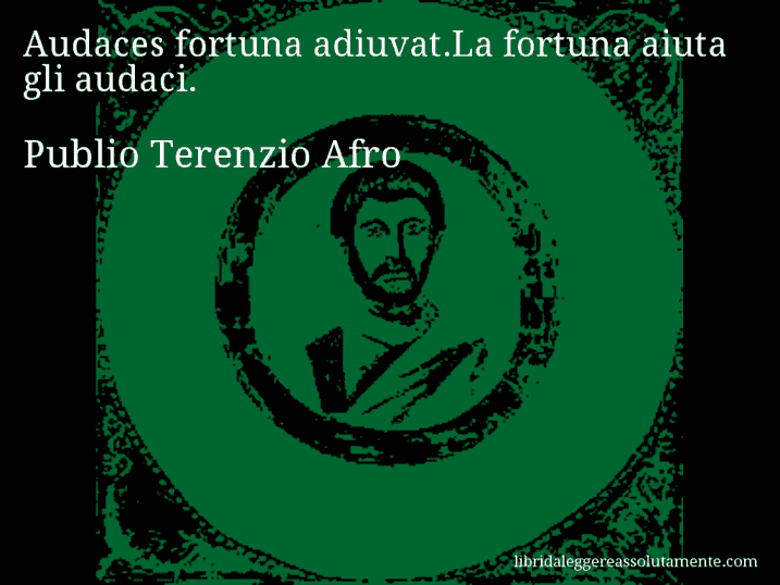 Aforisma di Publio Terenzio Afro : Audaces fortuna adiuvat.La fortuna aiuta gli audaci.