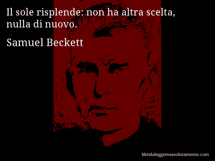 Aforisma di Samuel Beckett : Il sole risplende: non ha altra scelta, nulla di nuovo.