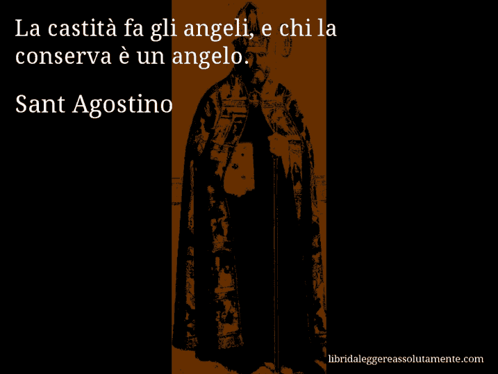 Aforisma di Sant Agostino : La castità fa gli angeli, e chi la conserva è un angelo.