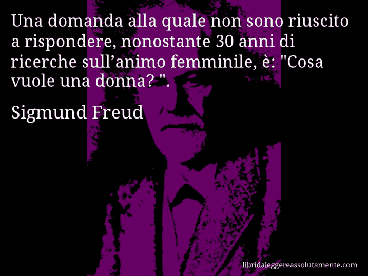 Aforisma di Sigmund Freud : Una domanda alla quale non sono riuscito a rispondere, nonostante 30 anni di ricerche sull’animo femminile, è: 