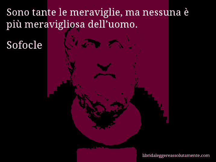Aforisma di Sofocle : Sono tante le meraviglie, ma nessuna è più meravigliosa dell’uomo.