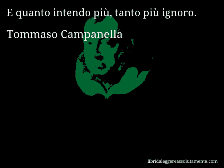 Aforisma di Tommaso Campanella : E quanto intendo più, tanto più ignoro.