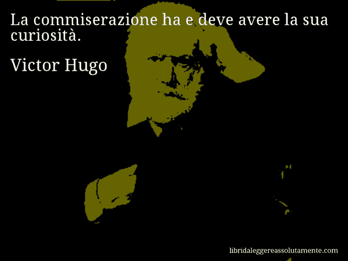 Aforisma di Victor Hugo : La commiserazione ha e deve avere la sua curiosità.