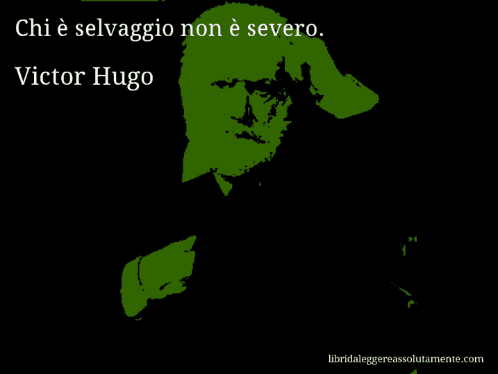 Aforisma di Victor Hugo : Chi è selvaggio non è severo.