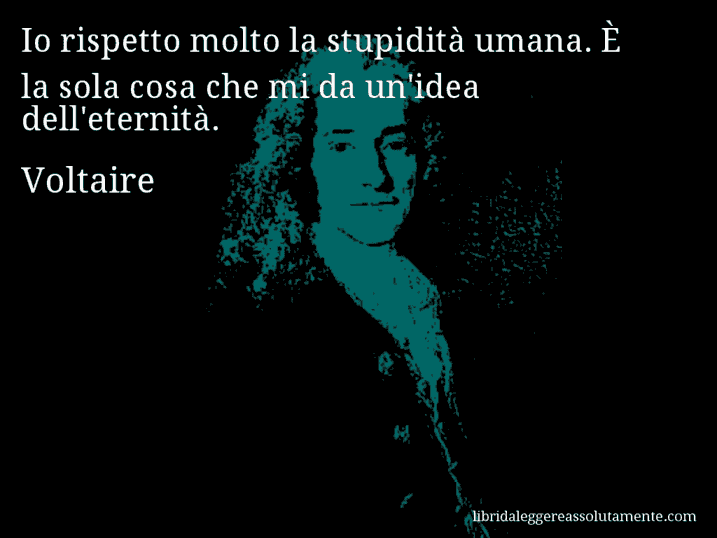 Aforisma di Voltaire : Io rispetto molto la stupidità umana. È la sola cosa che mi da un'idea dell'eternità.