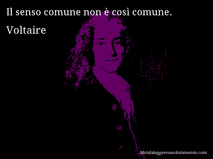 Aforisma di Voltaire : Il senso comune non è così comune.
