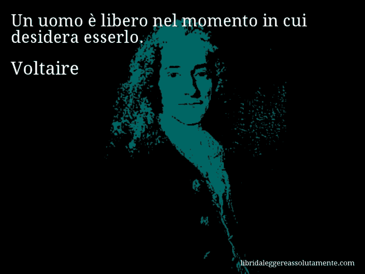 Aforisma di Voltaire : Un uomo è libero nel momento in cui desidera esserlo.