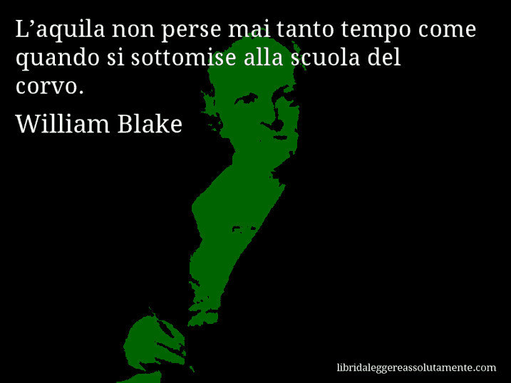 Aforisma di William Blake : L’aquila non perse mai tanto tempo come quando si sottomise alla scuola del corvo.