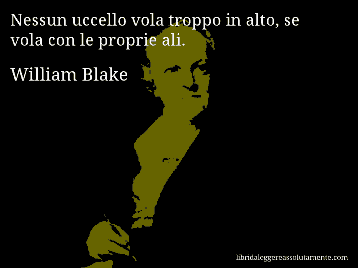 Aforisma di William Blake : Nessun uccello vola troppo in alto, se vola con le proprie ali.