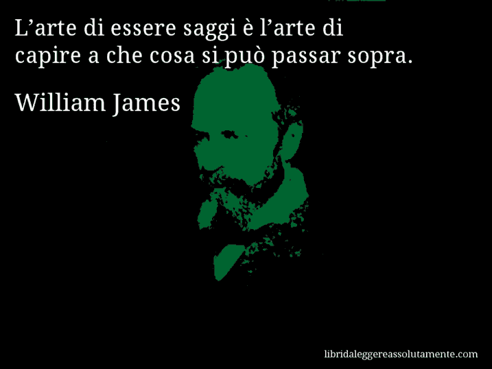 Aforisma di William James : L’arte di essere saggi è l’arte di capire a che cosa si può passar sopra.