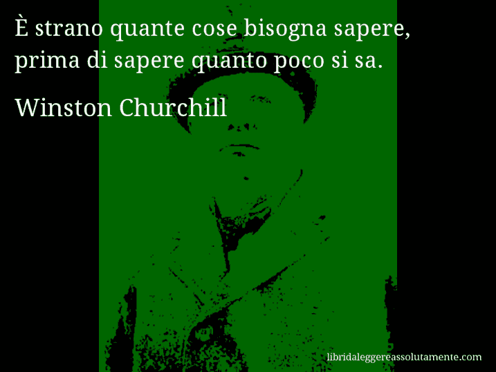 Aforisma di Winston Churchill : È strano quante cose bisogna sapere, prima di sapere quanto poco si sa.