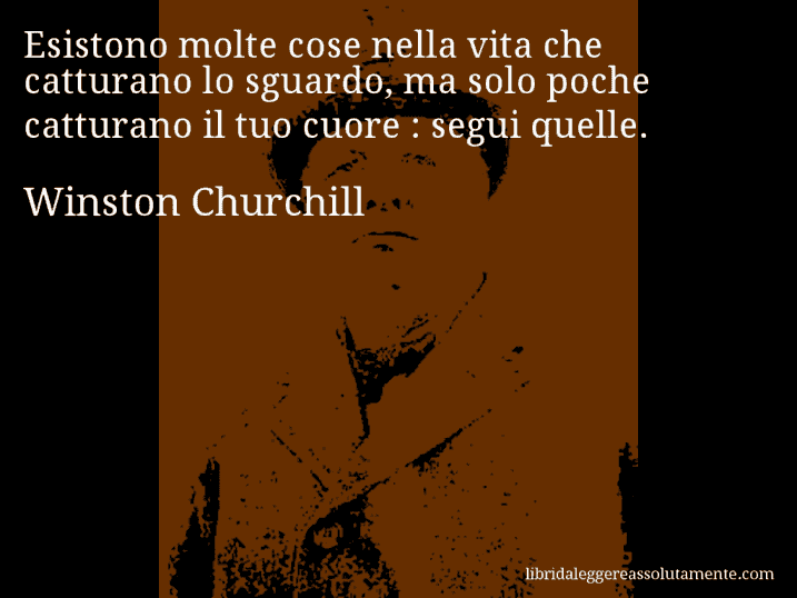 Aforisma di Winston Churchill : Esistono molte cose nella vita che catturano lo sguardo, ma solo poche catturano il tuo cuore : segui quelle.