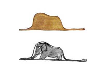 Il serpente che ha mangiato un elefante sembra un cappello